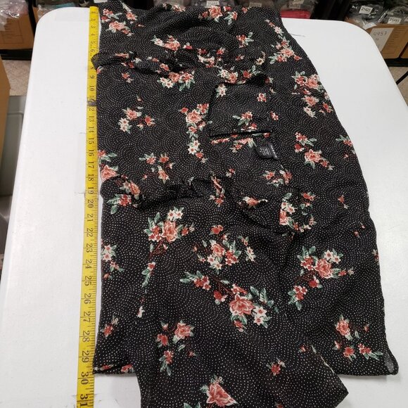Torrid Womens Dark Floral Whimsigoth Ruffle Top Size 4X Black Sheer Romantic - Picture 7 of 10